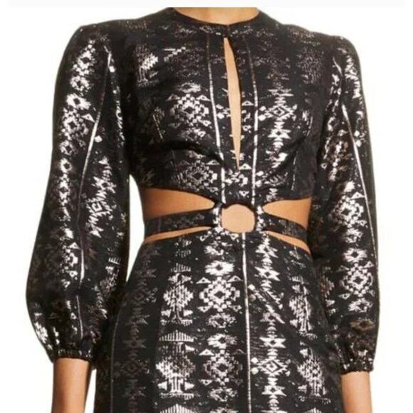 LACE THE LABEL Sz M Medium Black Rose Gold Geo Cutout Mini Dress NWT - Picture 12 of 12
